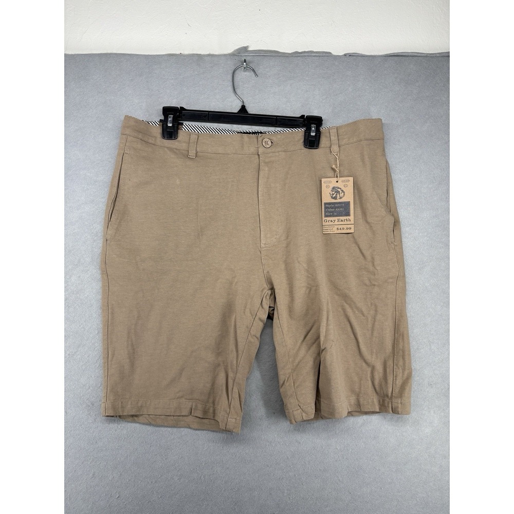 Gray Earth Men's Chino Shorts Brown Size 38  Classic 100% Cotton Brand New!‎